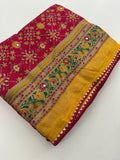 Crush Patola Bandhini Saree – Pink X Yellow AU24