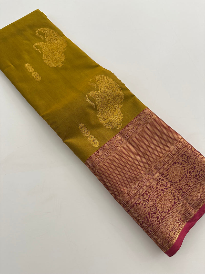 Semi Kanchi Silk Saree-JU7