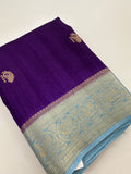Tussar Fancy Saree in New Contrast Borders🌹- AU-17