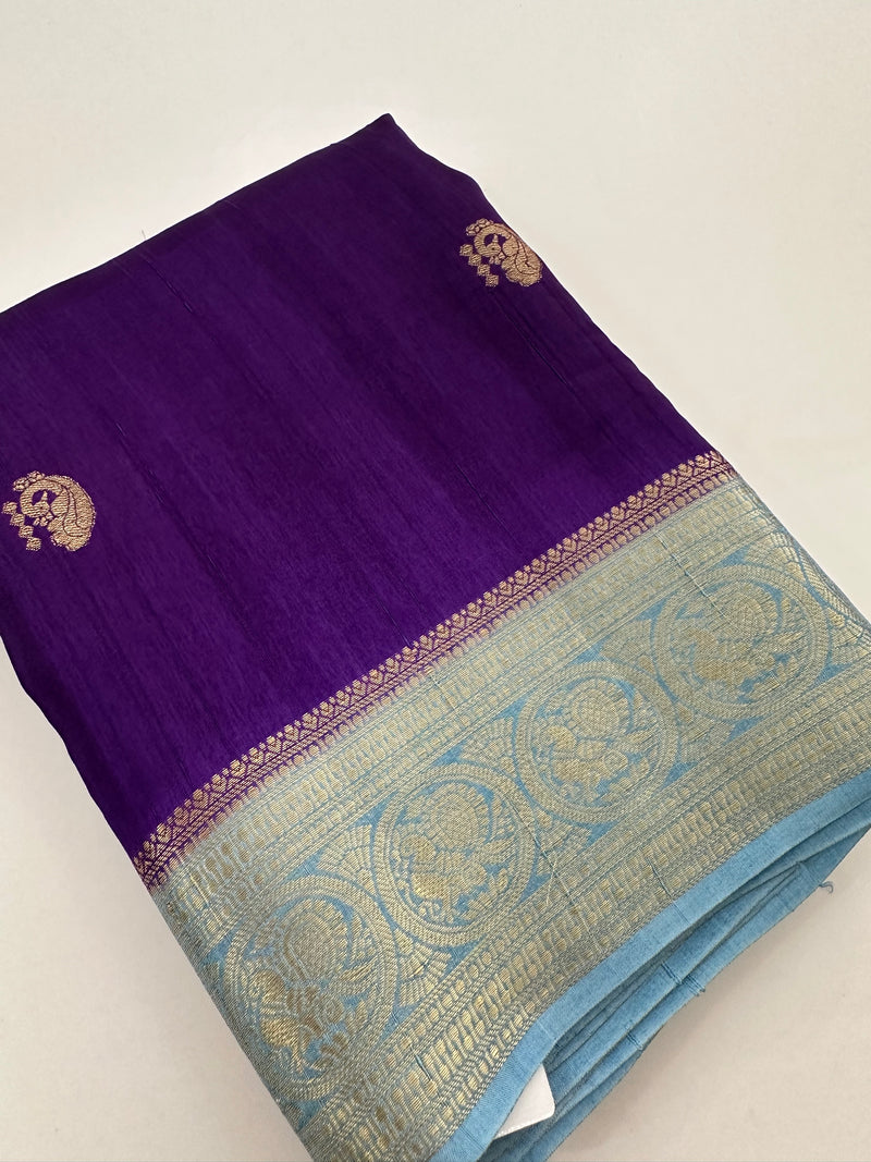 Tussar Fancy Saree in New Contrast Borders🌹- AU-17