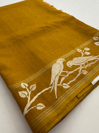 Premium Tussar Work Gold weaving BUTTAS -M25