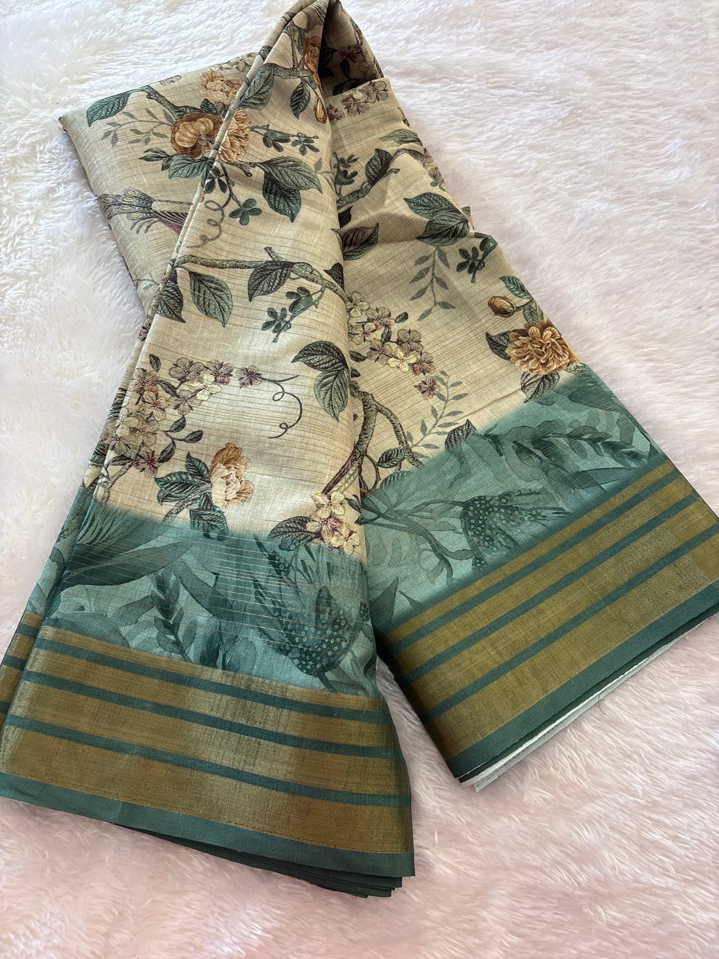 Digital printed Tussar saree