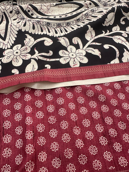 Kalamkari Tussar Printed-M26