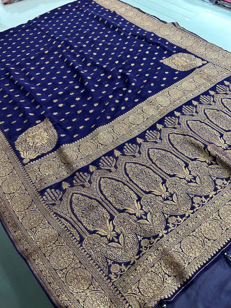 PURE VISCOSE CHIFFON SAREE-M20