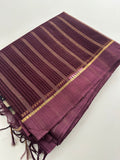 Purple X Lavender Kota Cotton Saree – Striped Pattern AU24