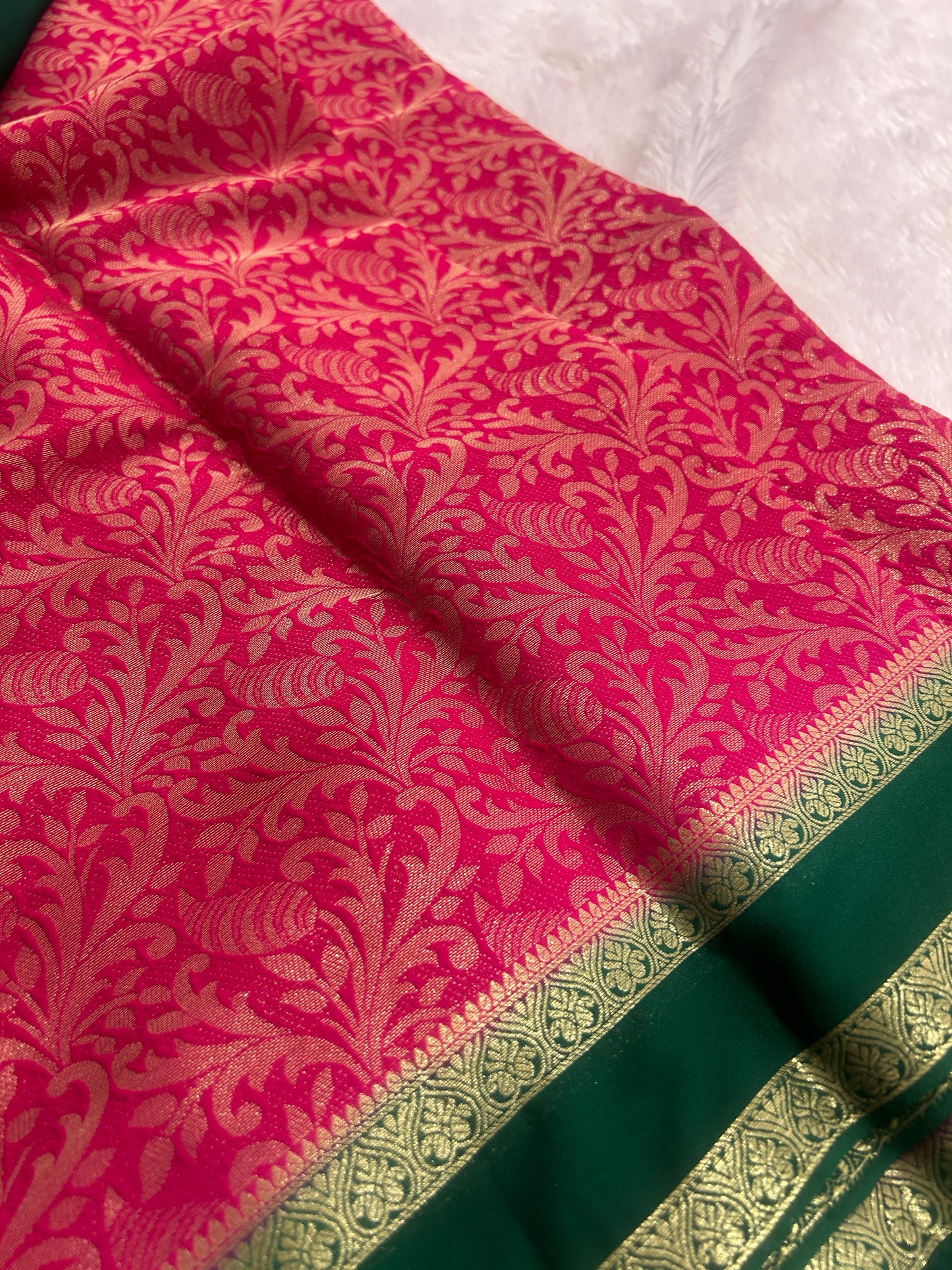Brocade Style Semi Mysore Silk