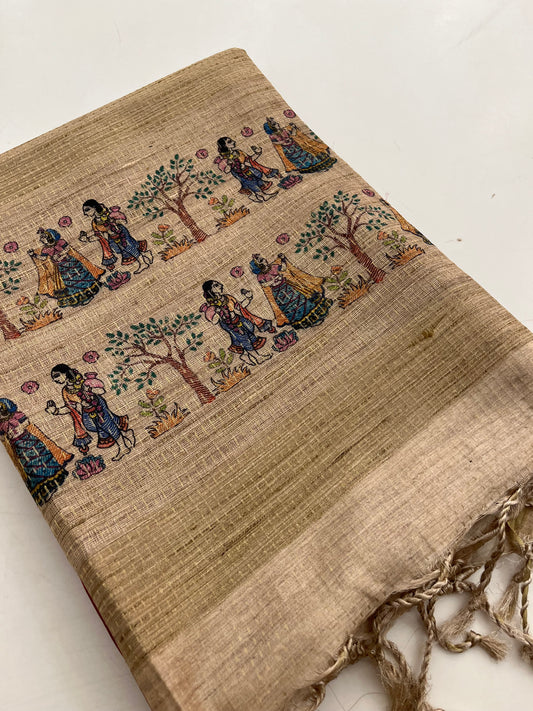 Jute silk Kalamkari blouse