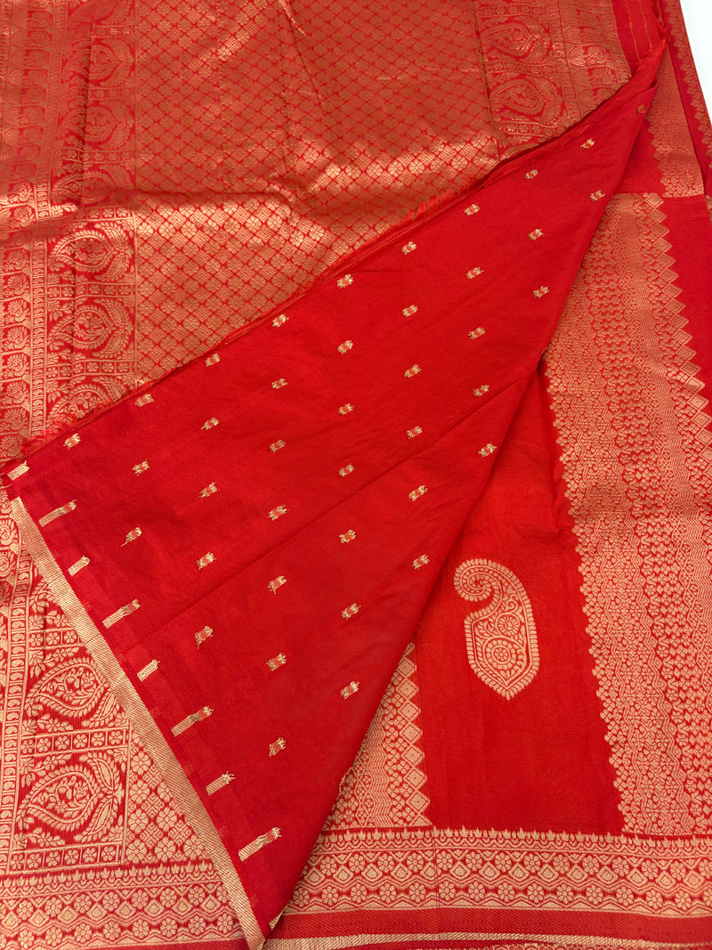 ORANGE TUSSAR DESIGNER SAREE-J25