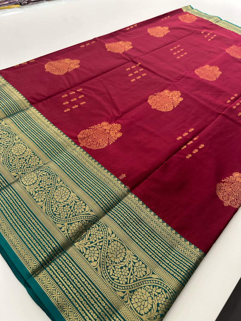 Semi Kanchi Silk Saree-JU7