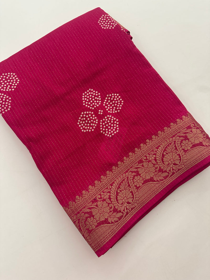 Tussar Chiffons Lines-J13