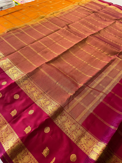 Kanchipuram Silk Sarees Honey X Pink