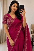 Rangoli silk  Saree with Multi Emrodiry sequins Work With Embroidery Beautiful blouse 😍