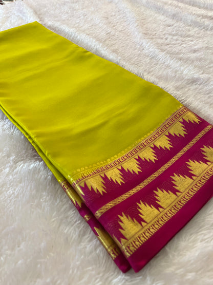 100 GSM Pure Mysore Crape silk saree
