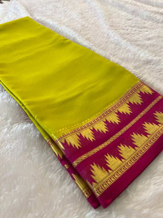 100 GSM Pure Mysore Crape silk saree