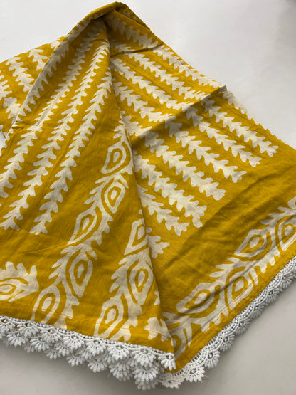 Fancy Soft Cotton Saree With Extra White chikankari Blouse