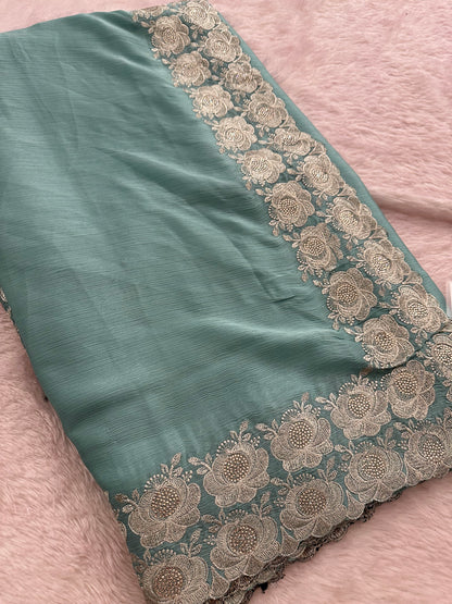 Soft Organza Silver Work-M12