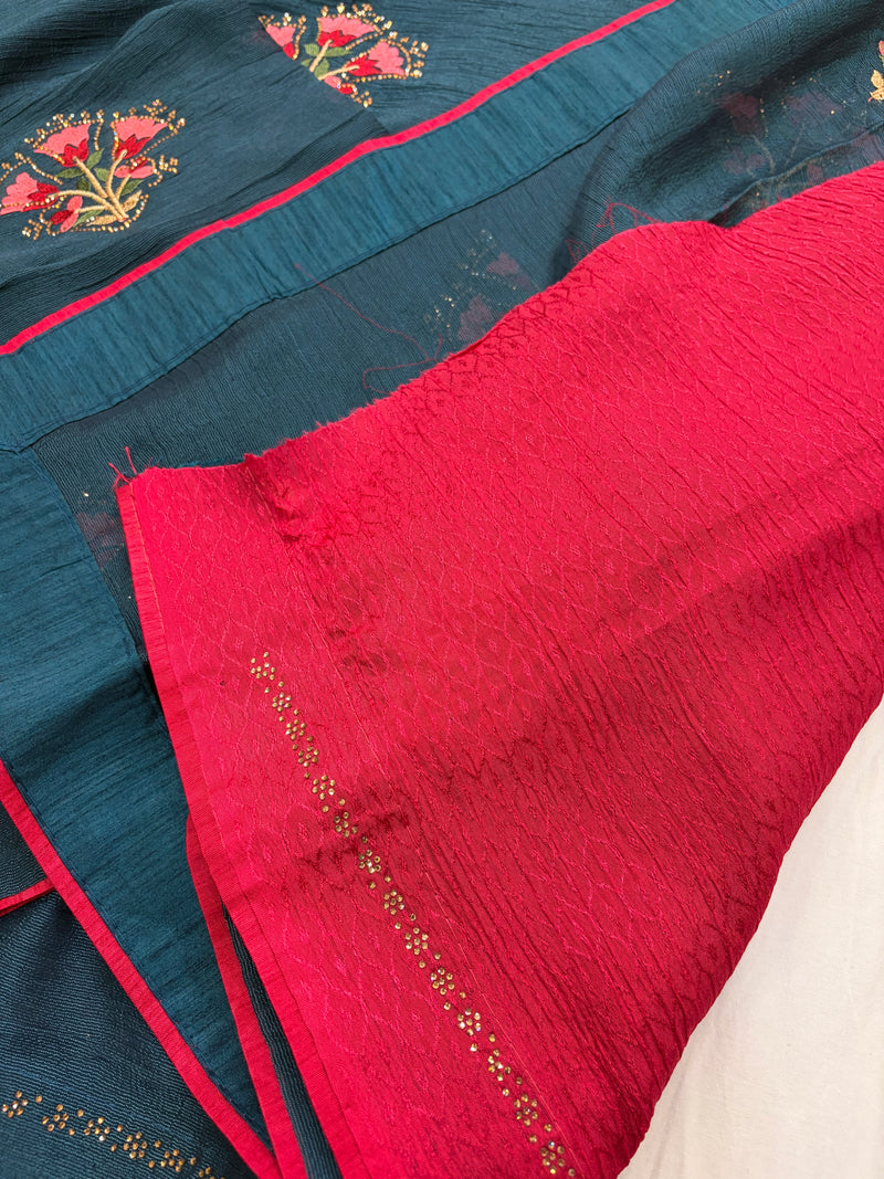 Marshmallow Chiffon Saree-AU2