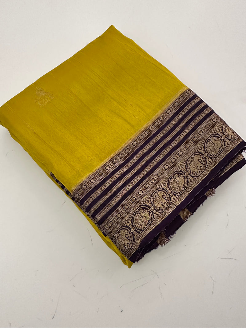 Cut Dana Work Border Chinnon Saree -AU6