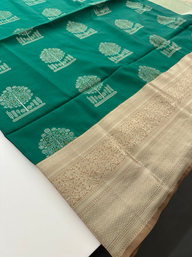 New Semi Soft silk Sarees From Kanchi in beatiful Borders -JU20
