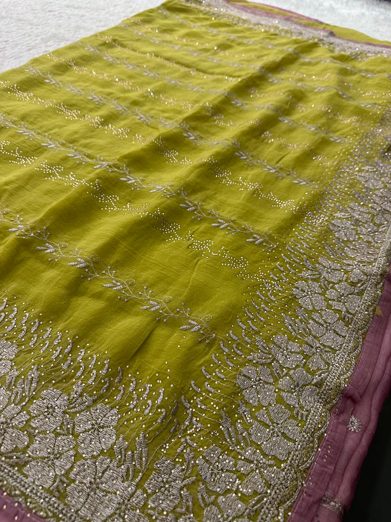 Work Organza Saree-JU12