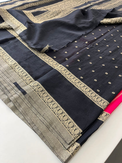 Designer crape chinnon saree
