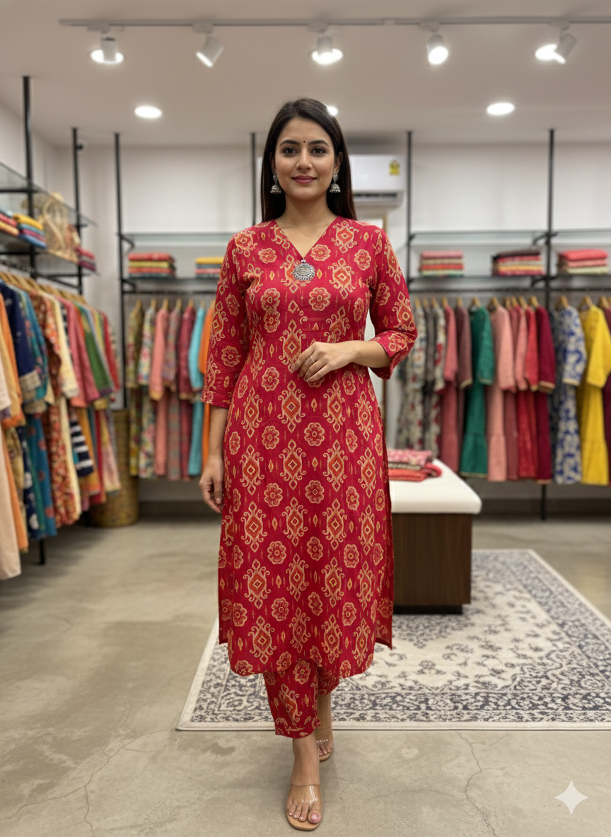 Office Wear Kurti With Pendant