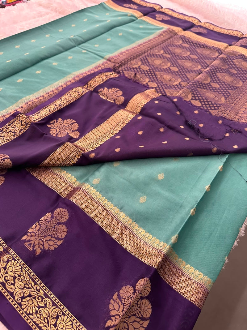 Semi Mysore Crape Silk saree-JU19