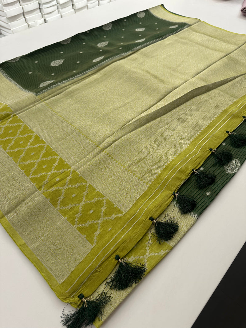 Traditional South Indian Style Crafred Pure Viscose Saree Distinguished by intricate weaving🌹
-JU15