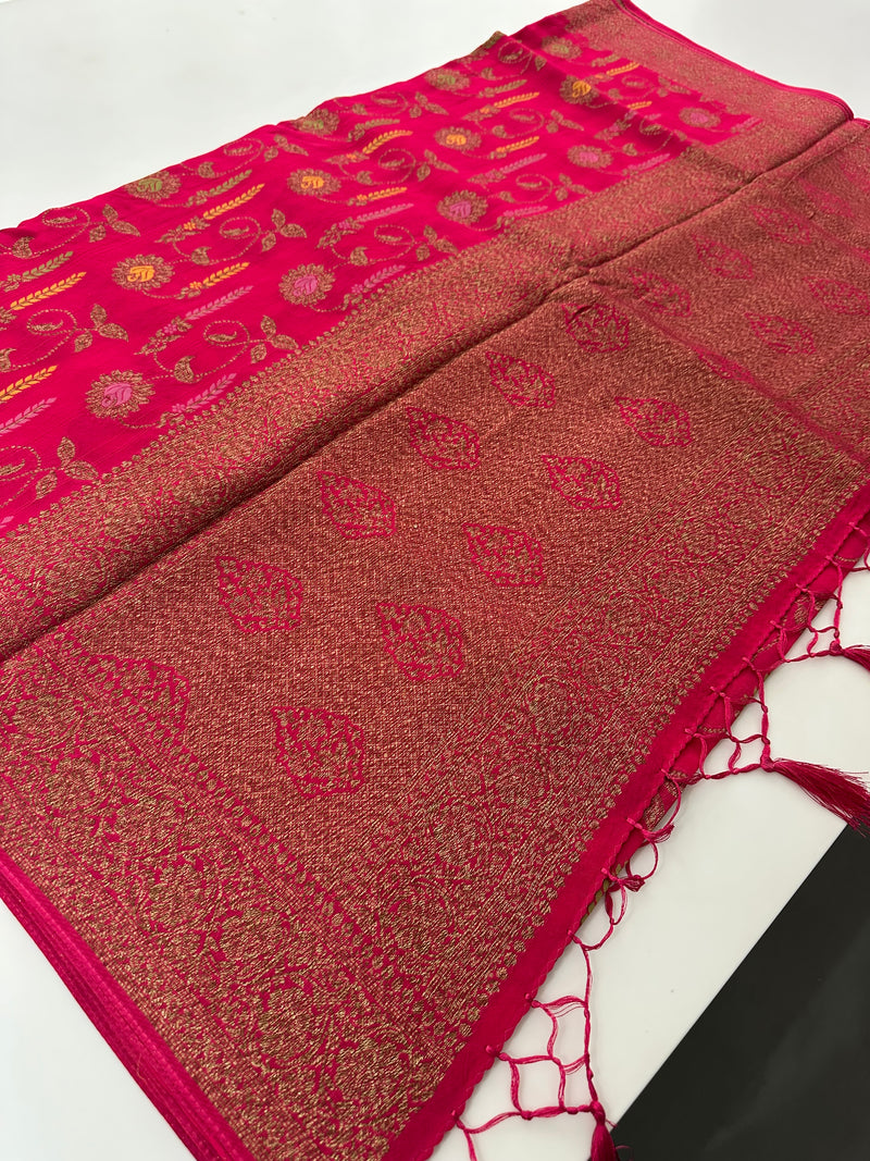 Premium Jute Tussar Fancy Saree-J9