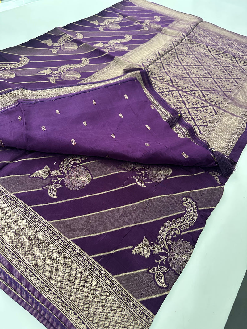 Purple Floral Designer Saree AU24