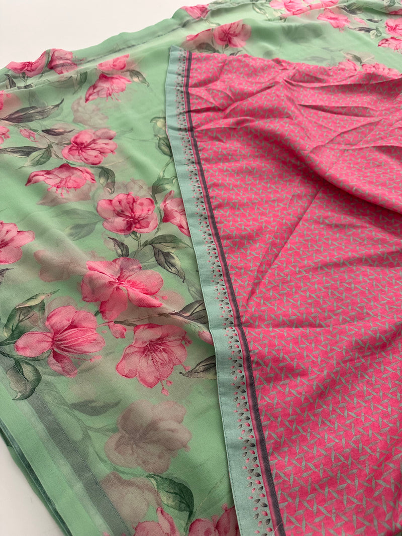Premium floral printed Chiffons -AU4