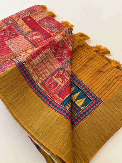 Crush Tussar Printed