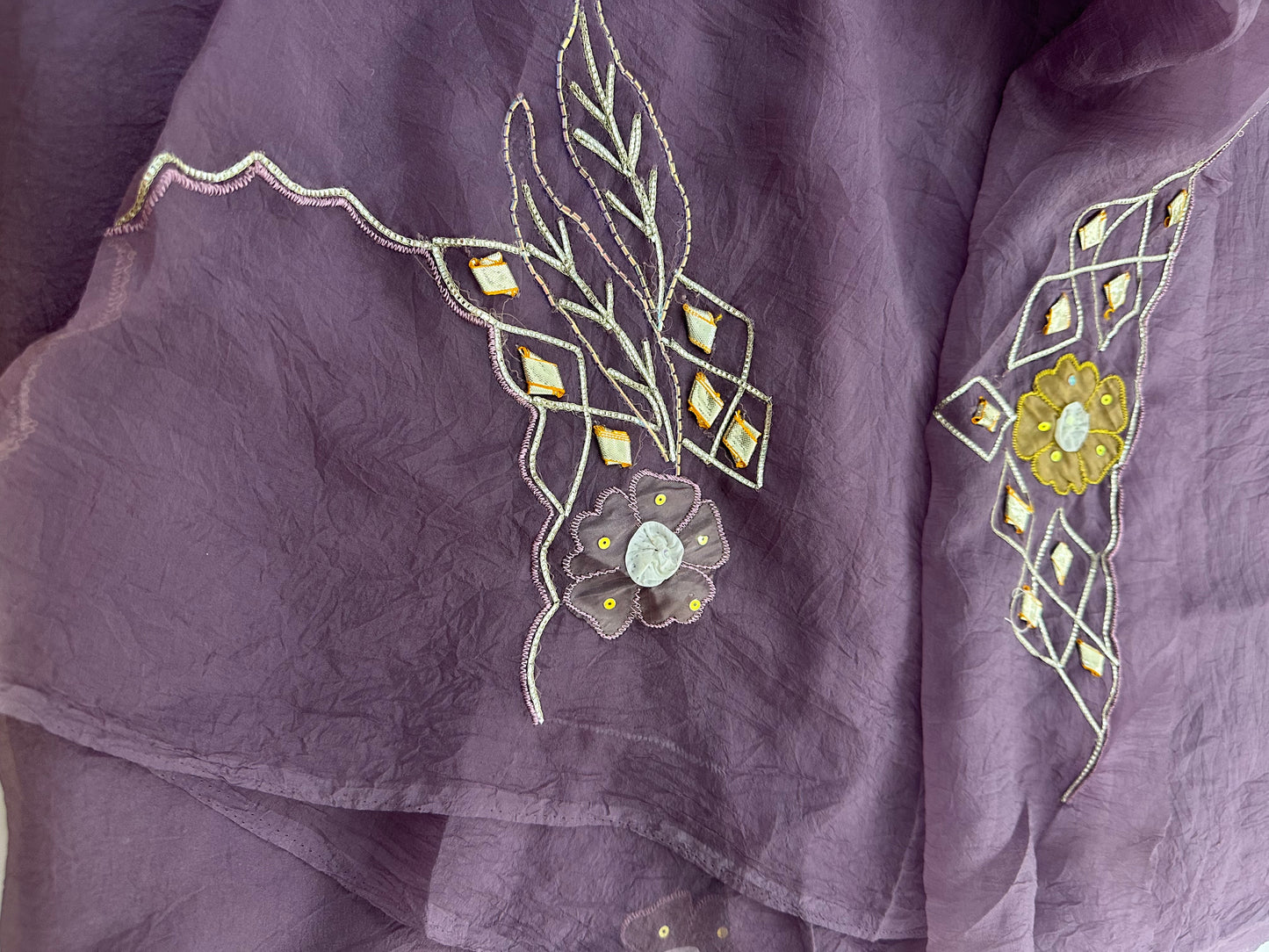 Organza Appliqué Work saree -M27