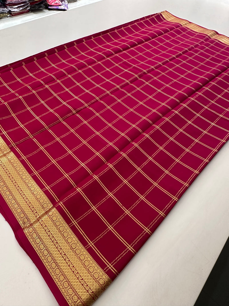 Pure Crape Mysore Silk Saree  100GSM❤️❤️-J22