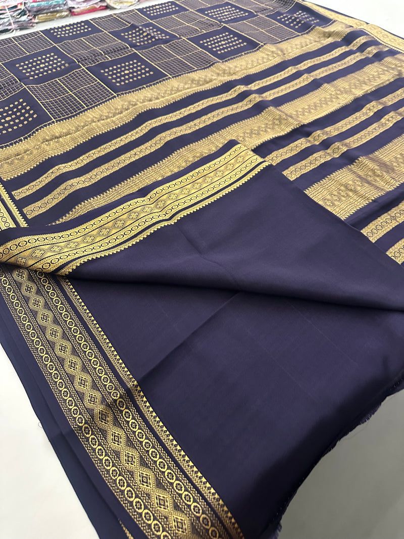 PURE✨✨120 GSM PURE MYSORE CRAPE SILK SAREE
