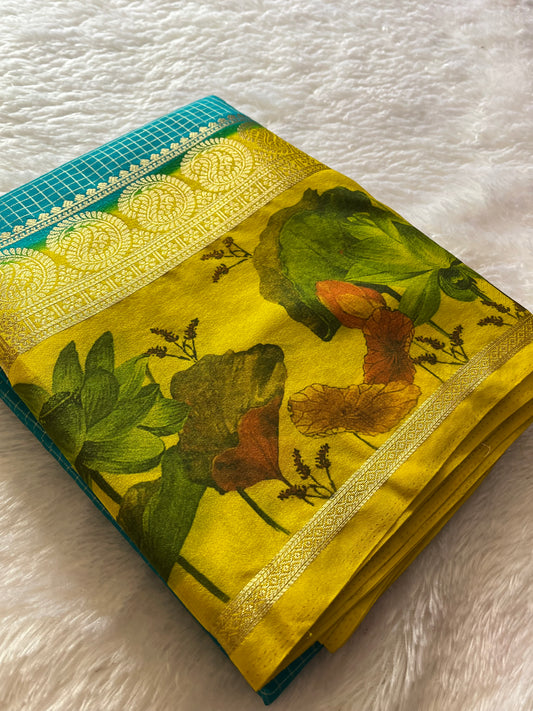 Designer Printed Crape Silk