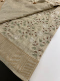 🌹Tussar Silk Sarees in Full Embroidery Work With Self Pattern Blouse 🌹
JU23