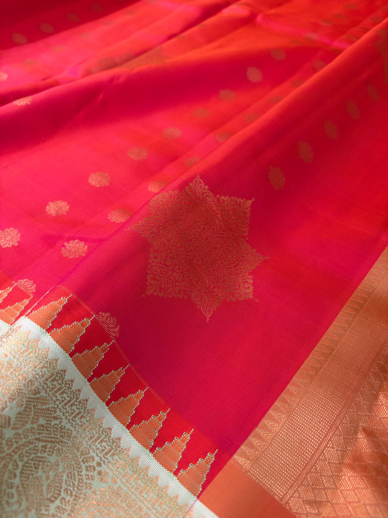 Silk Saree - Pink & Pista Green (CR21)