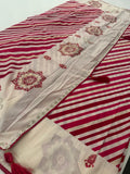 Lehariya Design with stone border crape chiffon premium sarees🌹-JU25