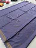 Semi Mysore Silk Small Border Jhumki Buttas - Grey - AU27