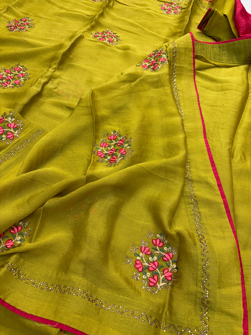 Marshmallow Chiffon Saree-AU2