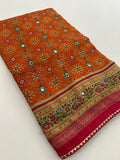 Crush Patola Bandhini Saree – Orange X Pink AU24