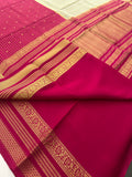 PURE✨✨120 GSM PURE MYSORE CRAPE SILK SAREE IN INK BLUE COMBINATION💙