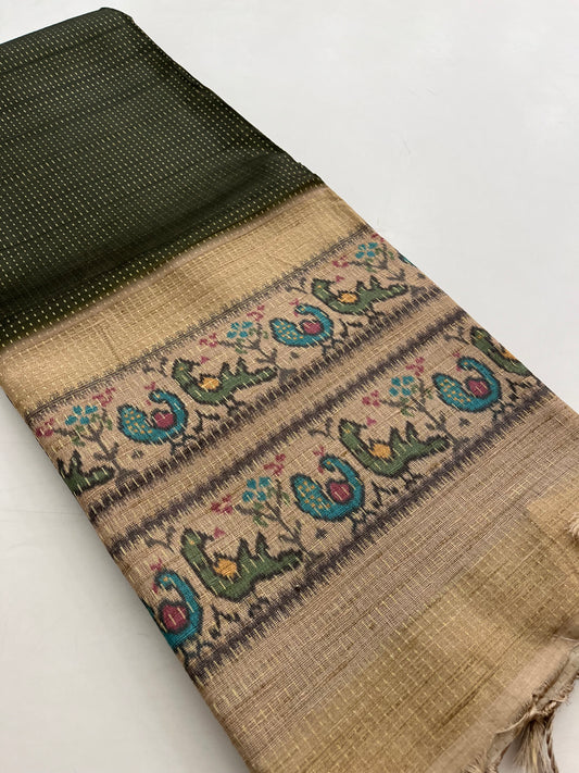 Jute silk Kalamkari blouse