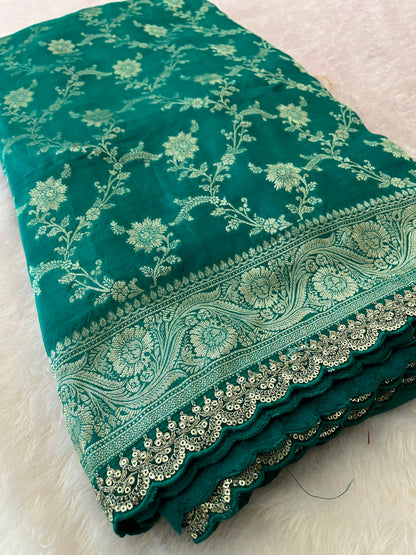 Banarasi Brocade Fancy scallop Border