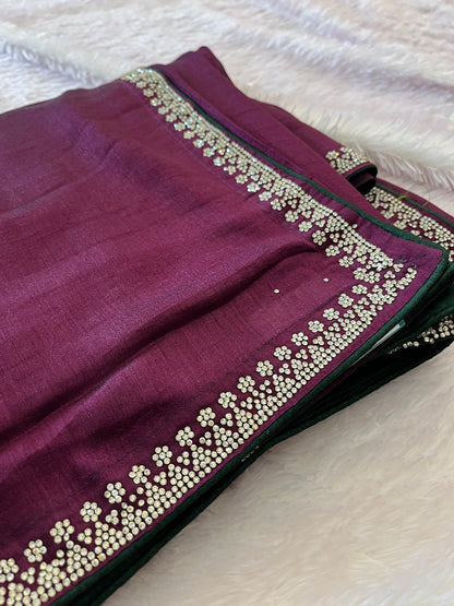 Tussar Fancy Stone Work