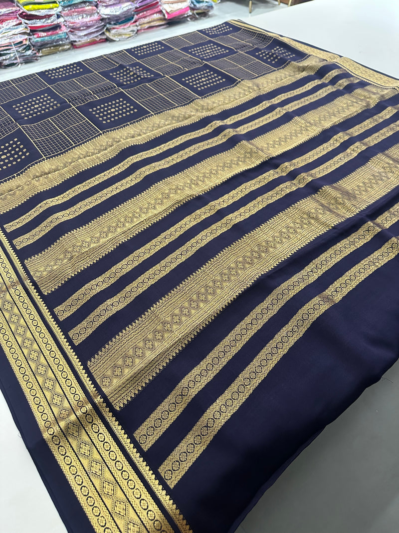 PURE✨✨120 GSM PURE MYSORE CRAPE SILK SAREE