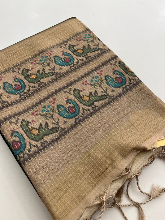 Jute silk Kalamkari blouse