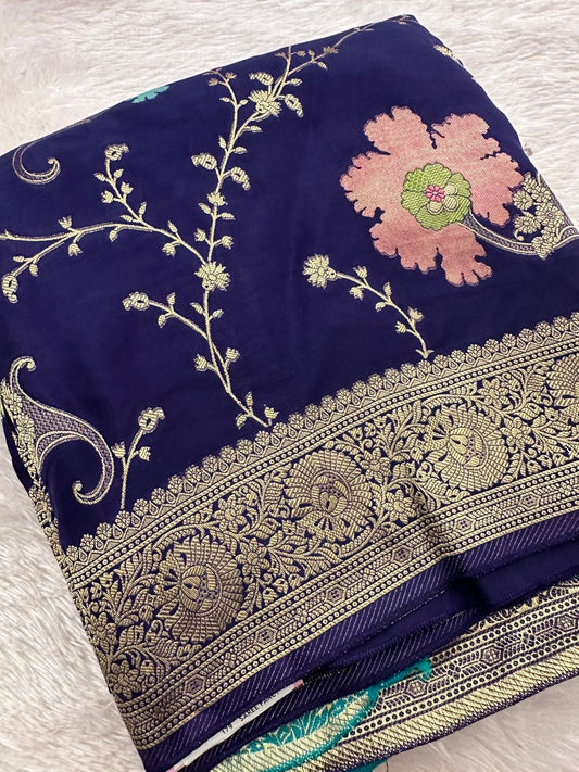 Banarasi Fancy Crape Saree -M19