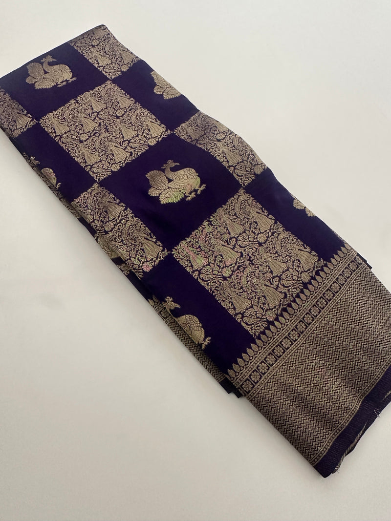 🌹Banarsi Crape Fancy Sarees On Rich Pallu Designs and Self Blouse On it. 🌹 JU27